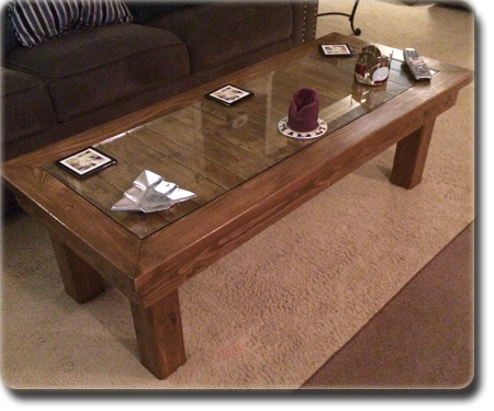 coffee table with glass