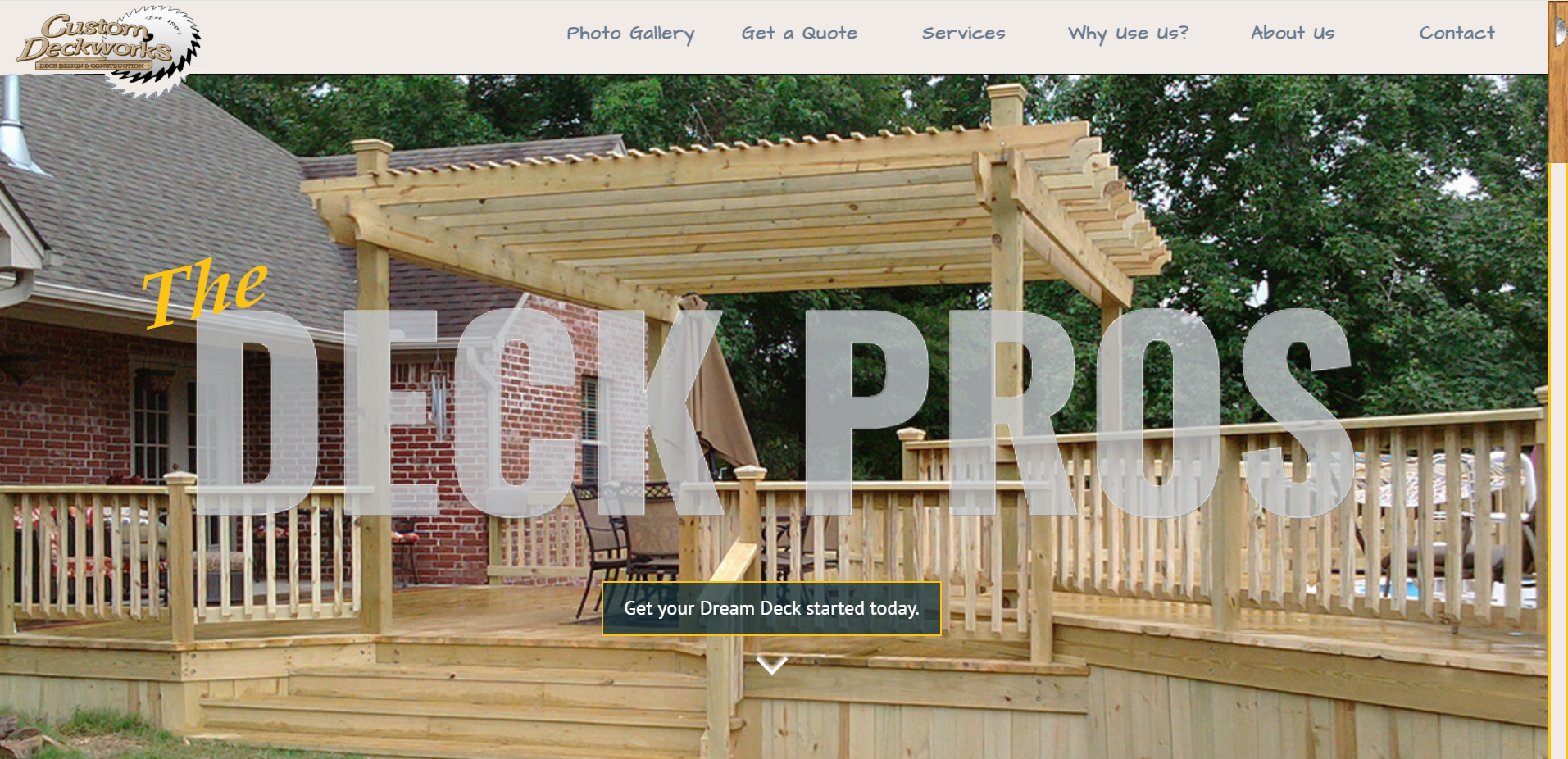 Screenshot of the Custom Deckworks website